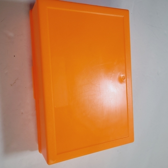 Vintage 90s School Supplies Neon Orange Pencil Case Fun Stuff Empire Berol USA - Picture 6 of 8